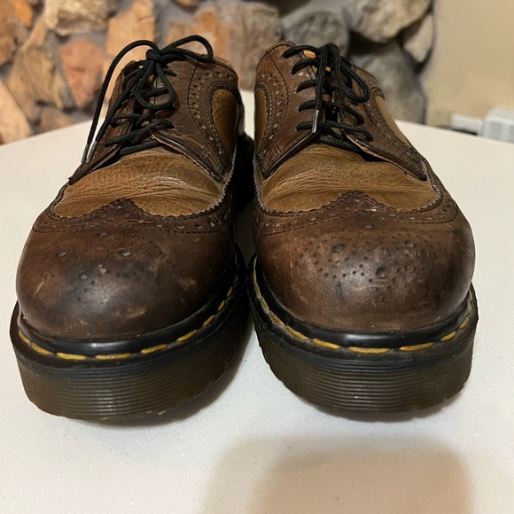 Dr. Martens Vintage 1990s Brogue Oxford Two Tone Wingtip Shoes Size 9 - Picture 4 of 16